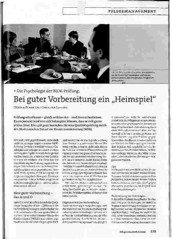 Vorschauseite 1: Bei guter Vorbereitung ein Heimspiel