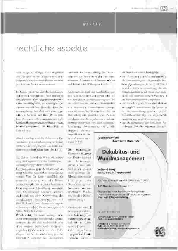 Vorschauseite 5: Berufsrechtliche Aspekte im interdisziplinären Wundmanagement