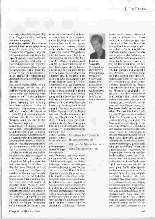 Vorschauseite 2: Edukation mit Kernkompetenz Stoma, Kontinenz und Wunde
