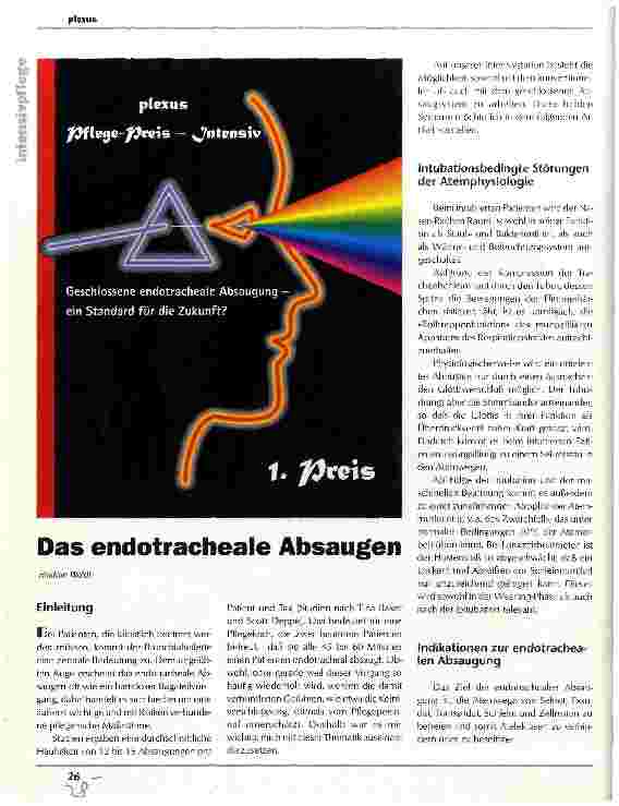 Vorschauseite 1: Das endotracheale Absaugen Geschlossene endotracheale Absaugung - ein Standard für die Zukunft?