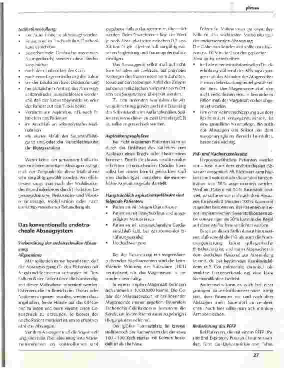 Vorschauseite 2: Das endotracheale Absaugen Geschlossene endotracheale Absaugung - ein Standard für die Zukunft?