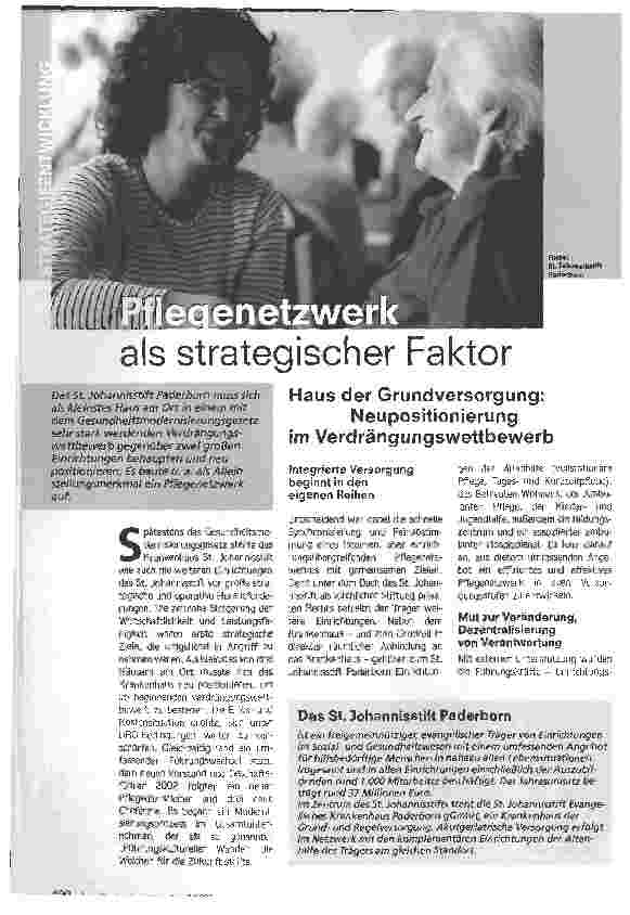 Vorschauseite 1: Pflegenetzwerk als strategischer Faktor Haus der Grundversorgung: Neupositionierung im Verdrängungswettbewerb