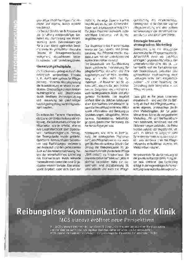 Vorschauseite 3: Pflegenetzwerk als strategischer Faktor Haus der Grundversorgung: Neupositionierung im Verdrängungswettbewerb