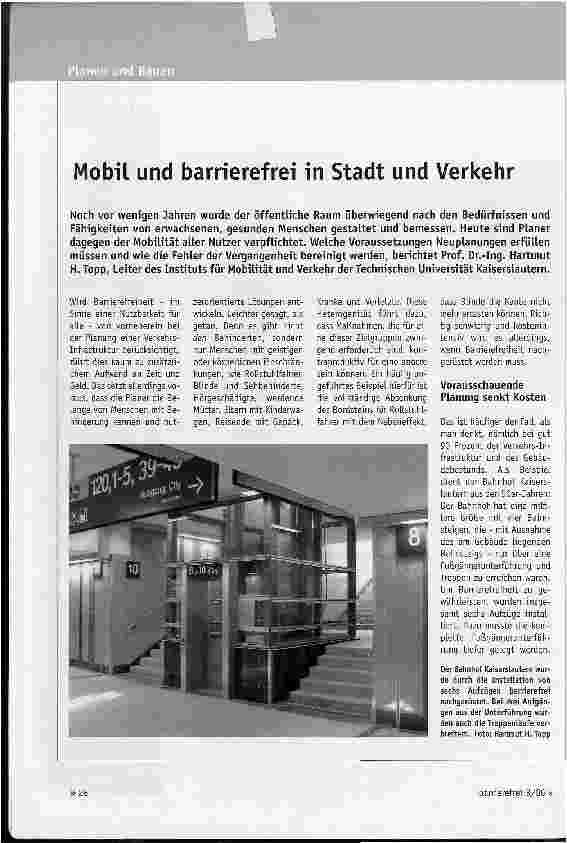 Vorschauseite 1: Mobil und barrierefrei in Stadt und Verkehr