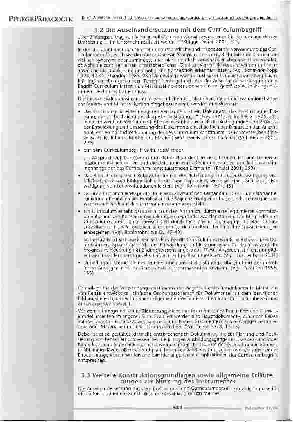 Vorschauseite 4: Evaluation von Pflegecurricula - Ein Instrument zur vergleichenden Beschreibung und Bewertung anhand von Curriculumdokumenten