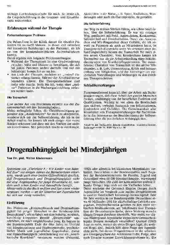 Vorschauseite 1: Drogenabhängigkeit bei Minderjährigen