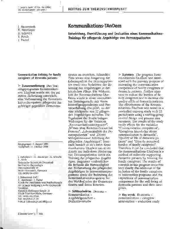 Vorschauseite 1: Kommunikations-TAnDem