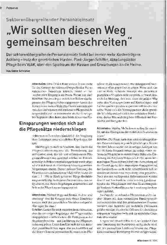 Vorschauseite 1: Wir sollten diesen Weg gemeinsam beschreiten