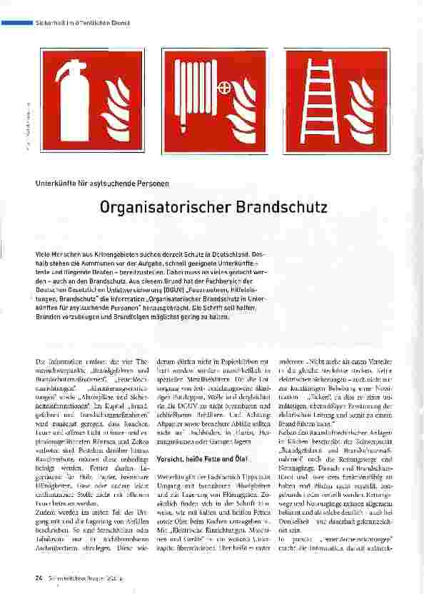 Vorschauseite 1: Organisatorischer Brandschutz