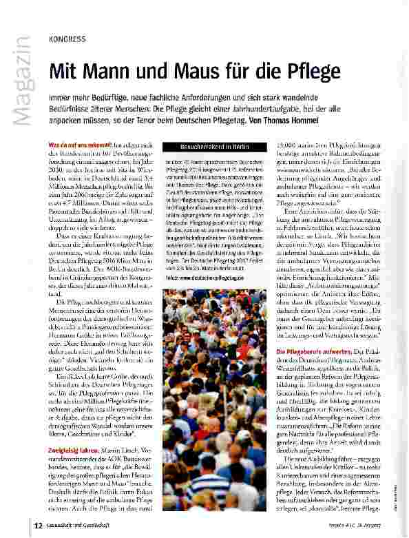 Vorschauseite 1: Mit Mann und Maus für die Pflege