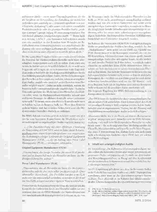 Vorschauseite 4: Unangekündigte Audits: BMG-Bekanntmachung konkretisiert Empfehlung 2013/473/EU