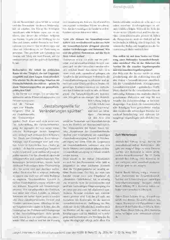 Vorschauseite 2: Zukunftsfeste Gesundheitsberufe benötigen eine neutrale Plattform