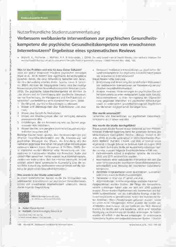 Vorschauseite 1: Nutzerfreundliche Studienzusammenfassung