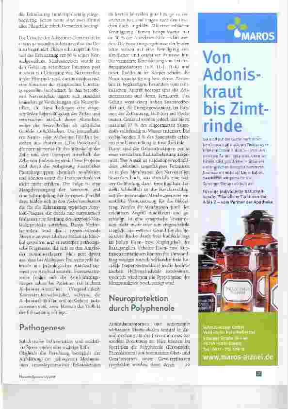 Vorschauseite 2: Neurodegeneration Protektive Bedeutung der Polyphenole