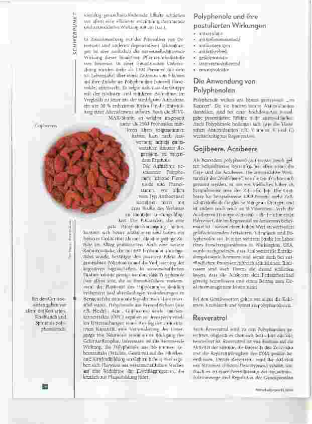 Vorschauseite 3: Neurodegeneration Protektive Bedeutung der Polyphenole