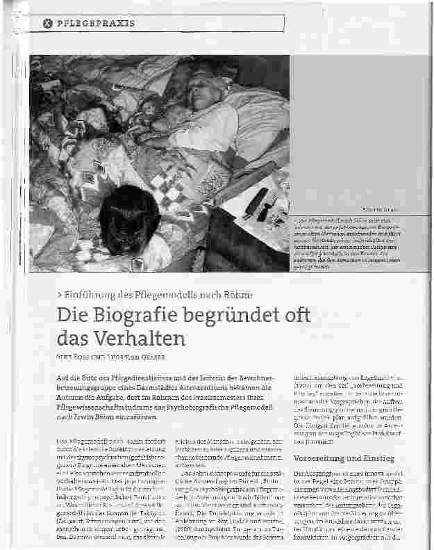 Vorschauseite 1: Einführung des Pflegemodells nach Böhm:Die Biografie begründet oft das Verhalten