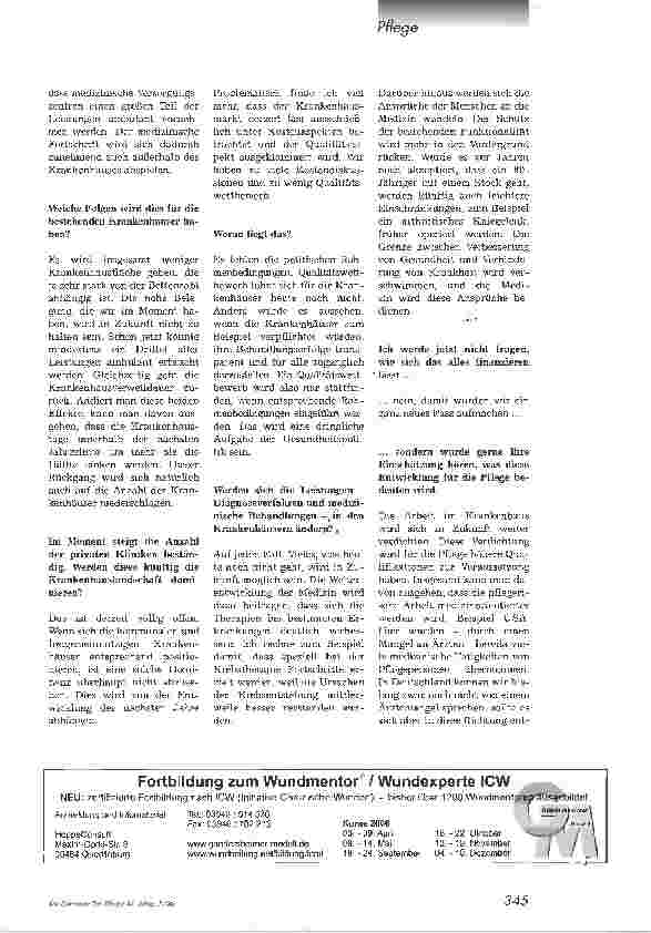 Vorschauseite 2: Die Pflegearbeit wird medizinorientierter werden