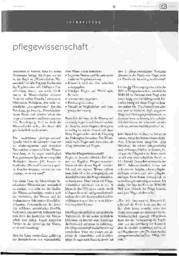 Vorschauseite 2: Pflegewissenschaft einem Laien erklärt