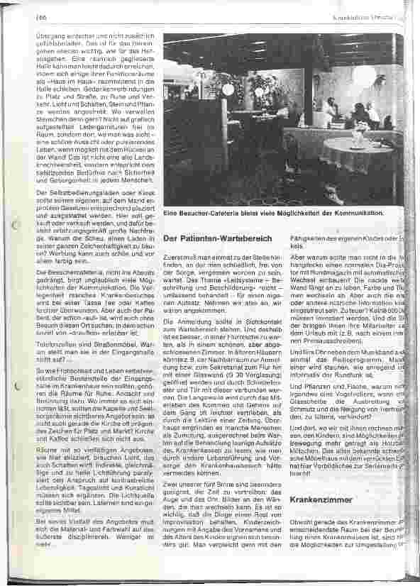 Vorschauseite 2: Das Krankenhaus aus Sicht des Patienten und der Besucher Die besondere Idee schafft Atmosphäre und muß nicht viel kosten