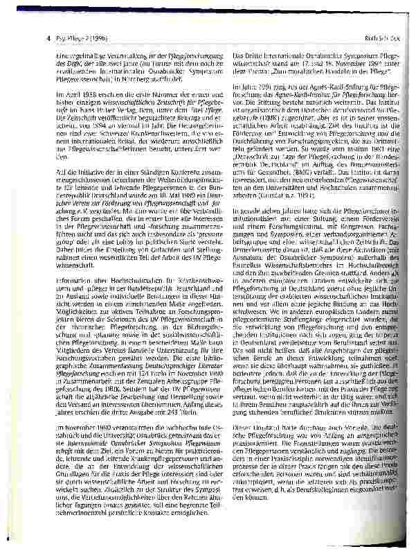 Vorschauseite 3: Aufbruch und Umbruch in einem Jahrzehnt deutscher Pflegeforschung