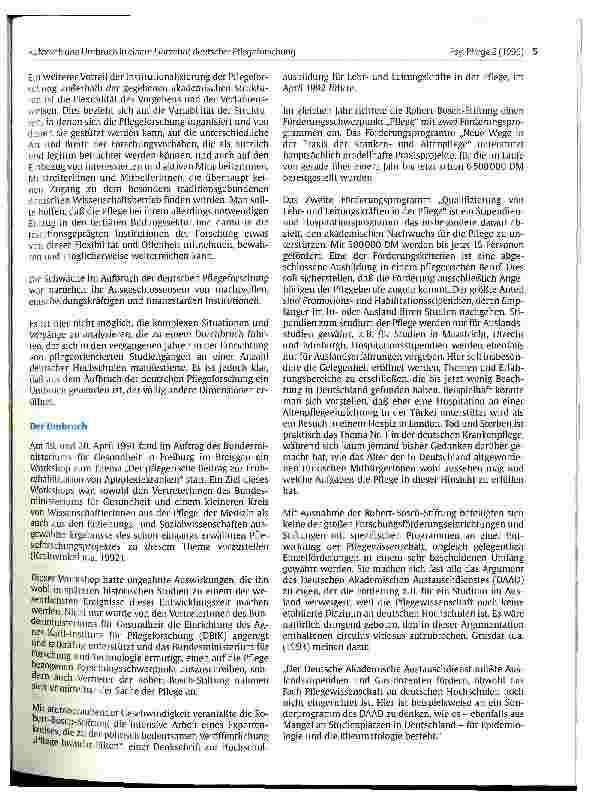 Vorschauseite 4: Aufbruch und Umbruch in einem Jahrzehnt deutscher Pflegeforschung