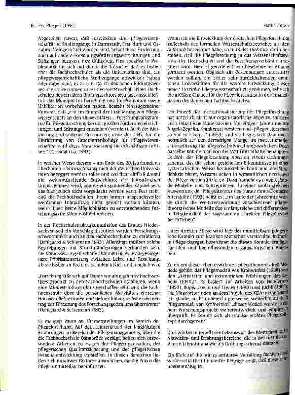 Vorschauseite 5: Aufbruch und Umbruch in einem Jahrzehnt deutscher Pflegeforschung