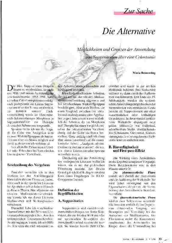 Vorschauseite 1: Die Alternative Möglichkeiten und Grenzen der Anwendung von Suppositorien über eine Colostomie