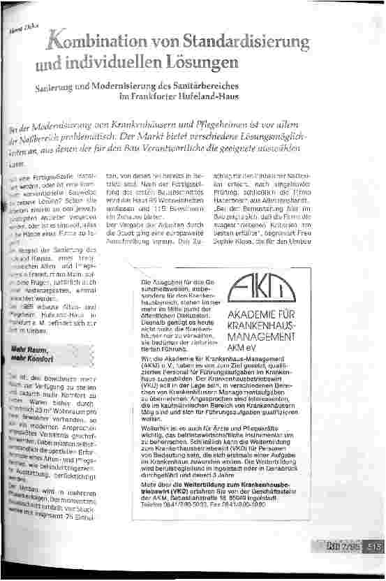 Vorschauseite 1: Kombination von Standardisierung und individuellen Lösungen
