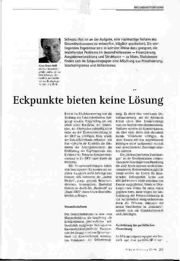 Vorschauseite 1: Eckpunkte bieten keine Lösung