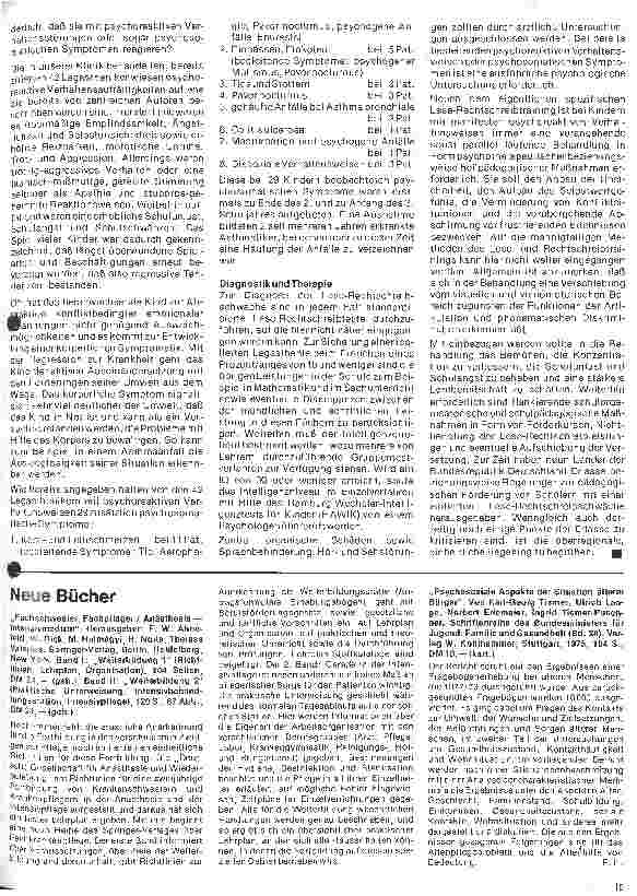 Vorschauseite 4: Kinderheilkunde Vererbte Kankheiten 7. Folge: Legasthenie (Lese u. Rechtschreibschwächen)