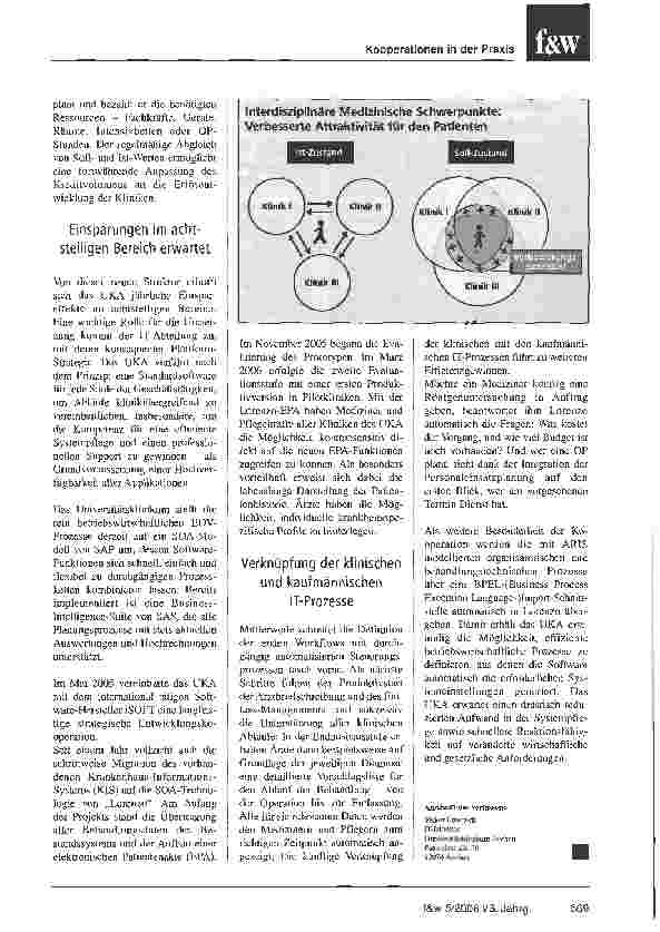 Vorschauseite 2: Kooperationen in der Praxis - Universitätsklinikum Aachen geht neue Wege in der Krankenhaussteuerung