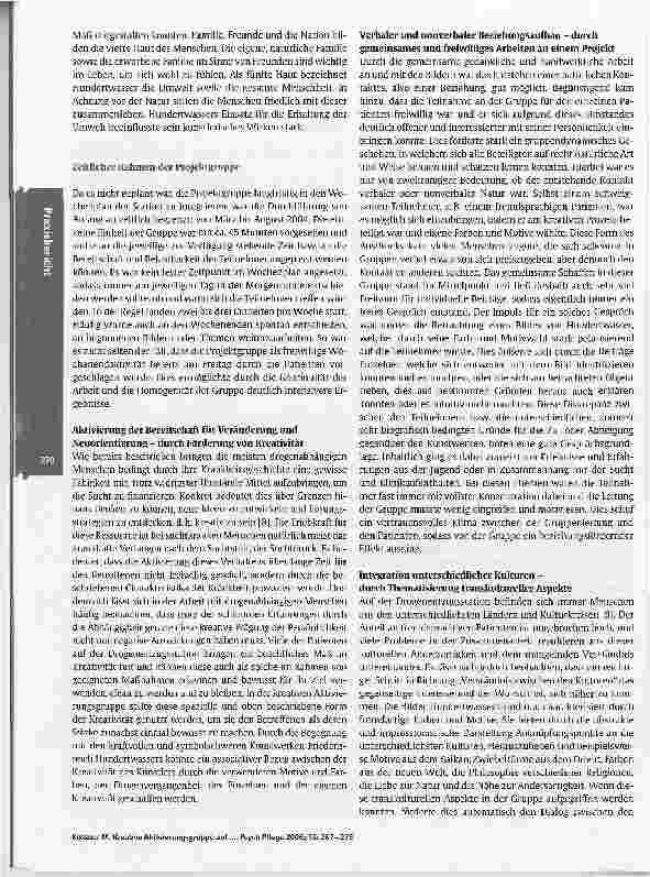 Vorschauseite 4: Kreative Aktivierungsgruppe auf einer niederschwelligen Drogenentzugsstation - Begegnungen mit den WerkenFriedensreich Hundertwassers1