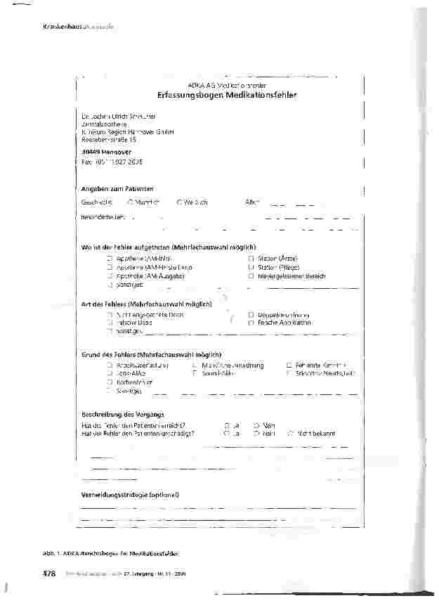 Vorschauseite 2: Medikationsfehler - Ergebnisse des ADKA-Berichtsystems