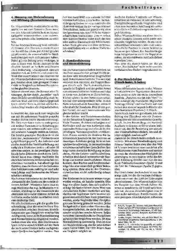 Vorschauseite 3: Der Hirschfaktor - ein neuer Stern am bibliometrischen Indikatorenhimmel