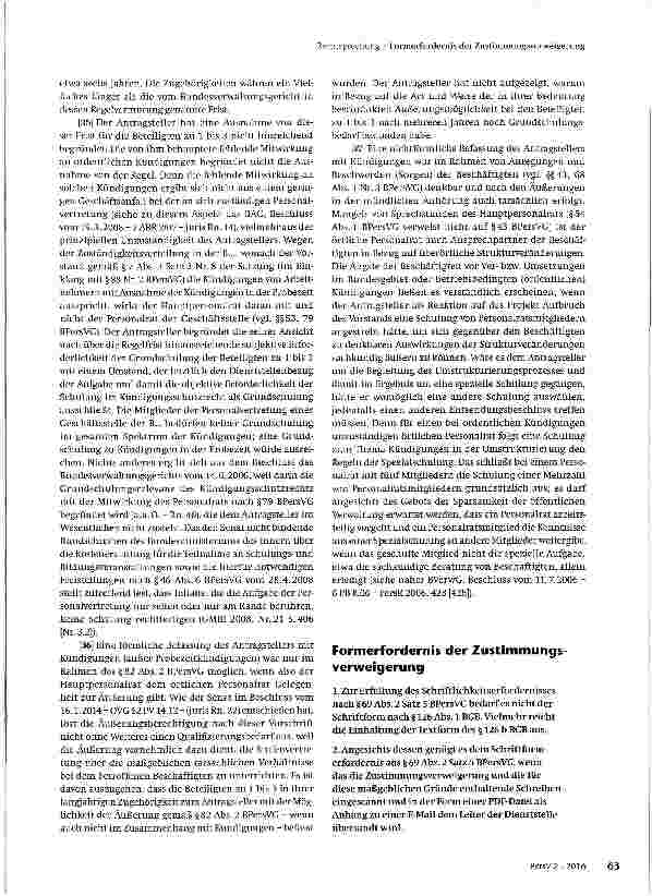 Vorschauseite 1: Formerfordernis der Zustimmungs-verweigerung