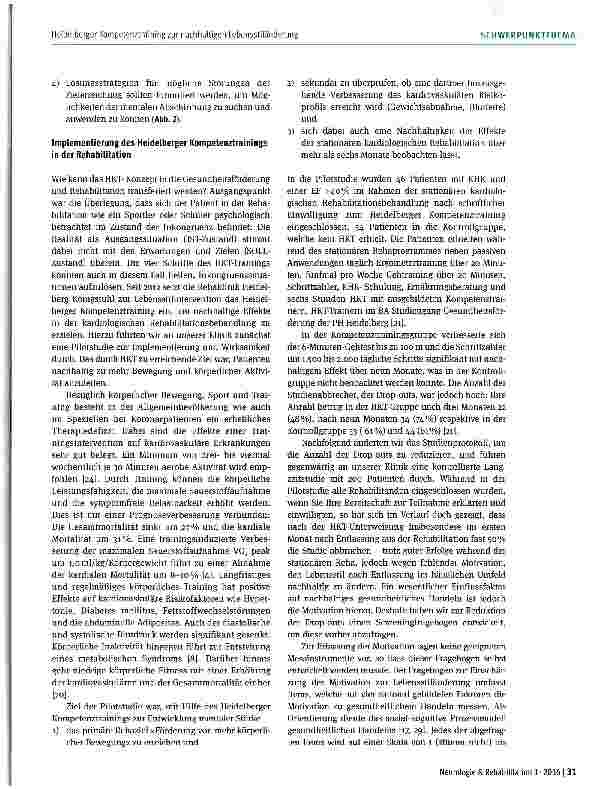 Vorschauseite 4: Heidelberger Kompetenztraining zur nachhaltigen Lebensstiländerung in der kardiologischen Prävention und Rehabilitation