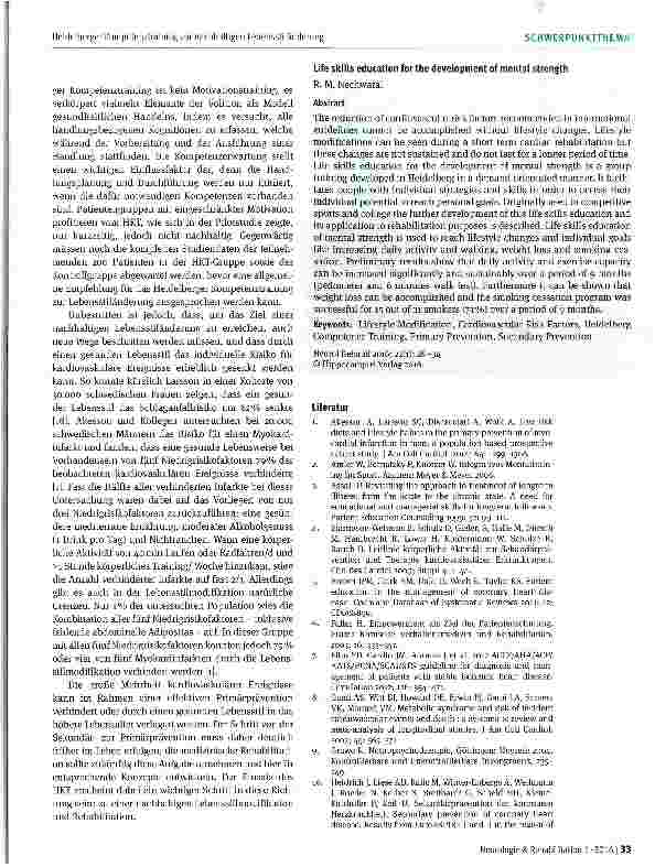 Vorschauseite 6: Heidelberger Kompetenztraining zur nachhaltigen Lebensstiländerung in der kardiologischen Prävention und Rehabilitation