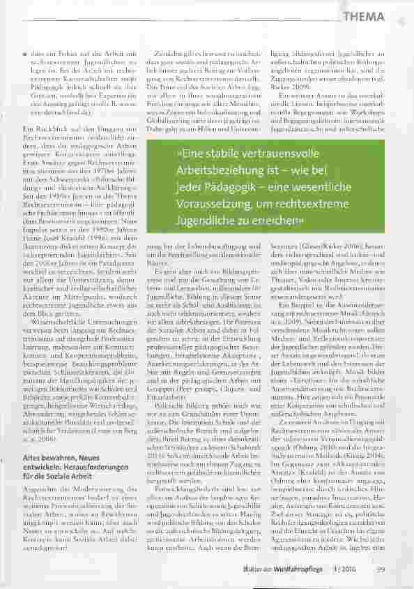 Vorschauseite 2: Umgang mit Rechtsextremismus als Daueraufgabe