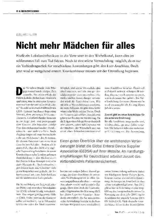 Vorschauseite 1: Nicht mehr Mädchen für alles