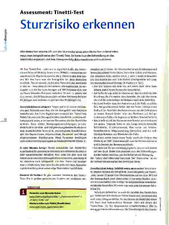 Vorschauseite 1: Assessment: Tinetti-Test Sturzrisiko erkennen