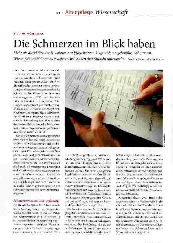 Vorschauseite 1: Die Schmerzen im Blick haben