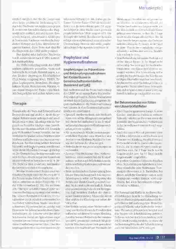 Vorschauseite 4: Zur aktuellen Situation des Läuserückfallfiebers