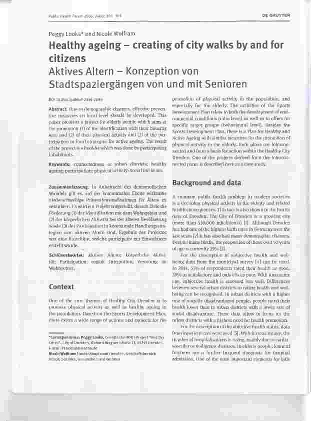 Vorschauseite 1: Aktives Altern Konzeption von Stadtspaziergängen von und mit Senioren