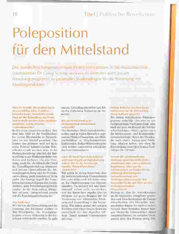 Vorschauseite 1: Poleposition für den Mittelstand