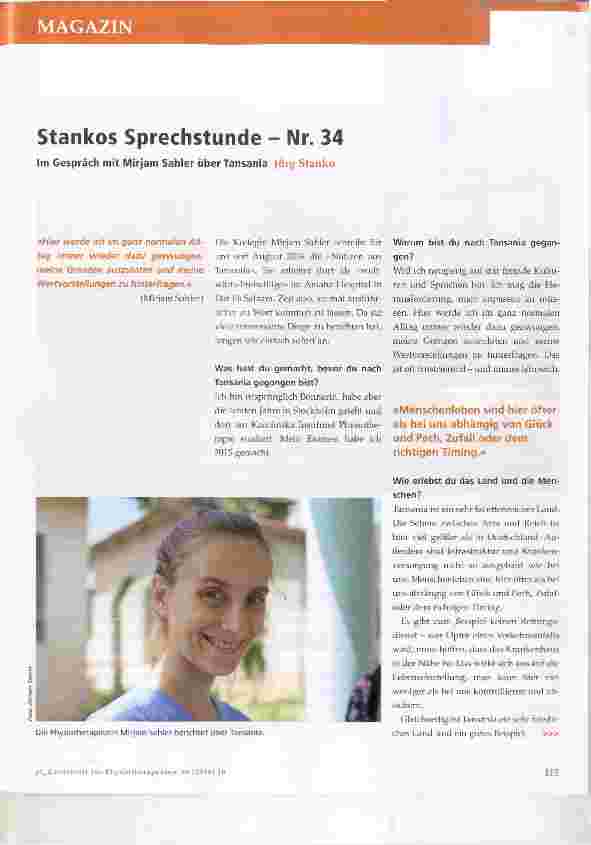 Vorschauseite 1: Stankos Sprechstunde Nr. 34