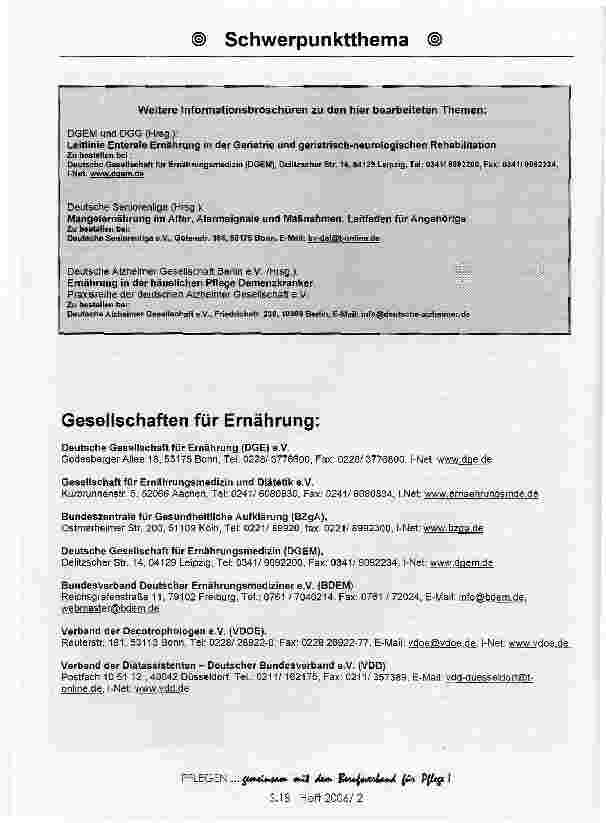 Vorschauseite 4: Ernährung im Alter-Möglichkeiten der Ernährungstherapie
