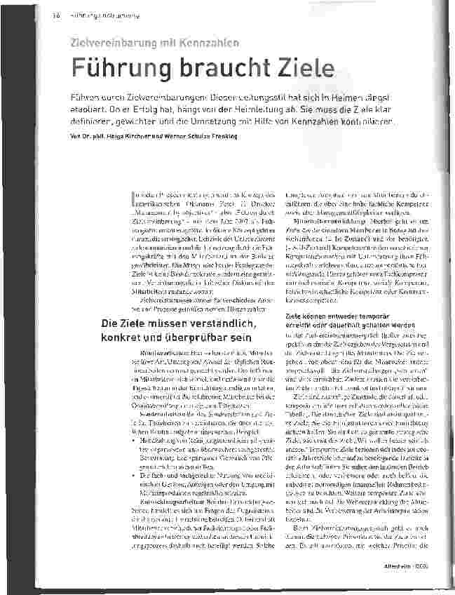 Vorschauseite 1: Führung braucht Ziele