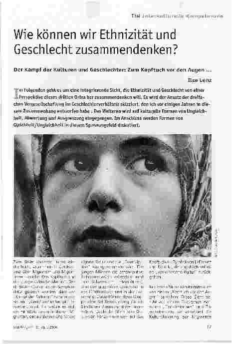 Vorschauseite 1: Wie können wir Ethnizität und Geschlecht zusammendenken?Der Kampf der Kulturen und Geschlechter: Zum Kopftuch vor den Augen
