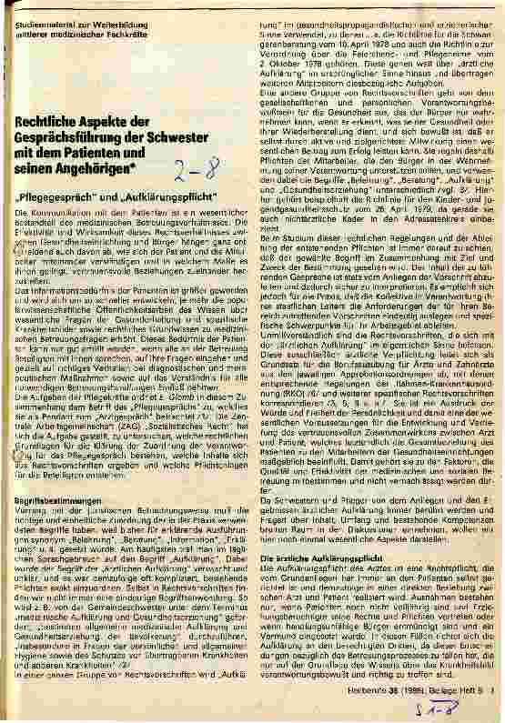 Vorschauseite 1: Rechtliche Aspekte der Gesprächsführung der Schwester mit dem Patienten und seinen Angehörigen.