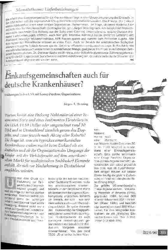 Vorschauseite 1: Einkaufsgemeinschaften auch für deutsche Krankenhäuser?